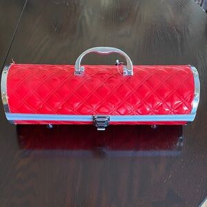 Elegant Red Quilted Wine Purse